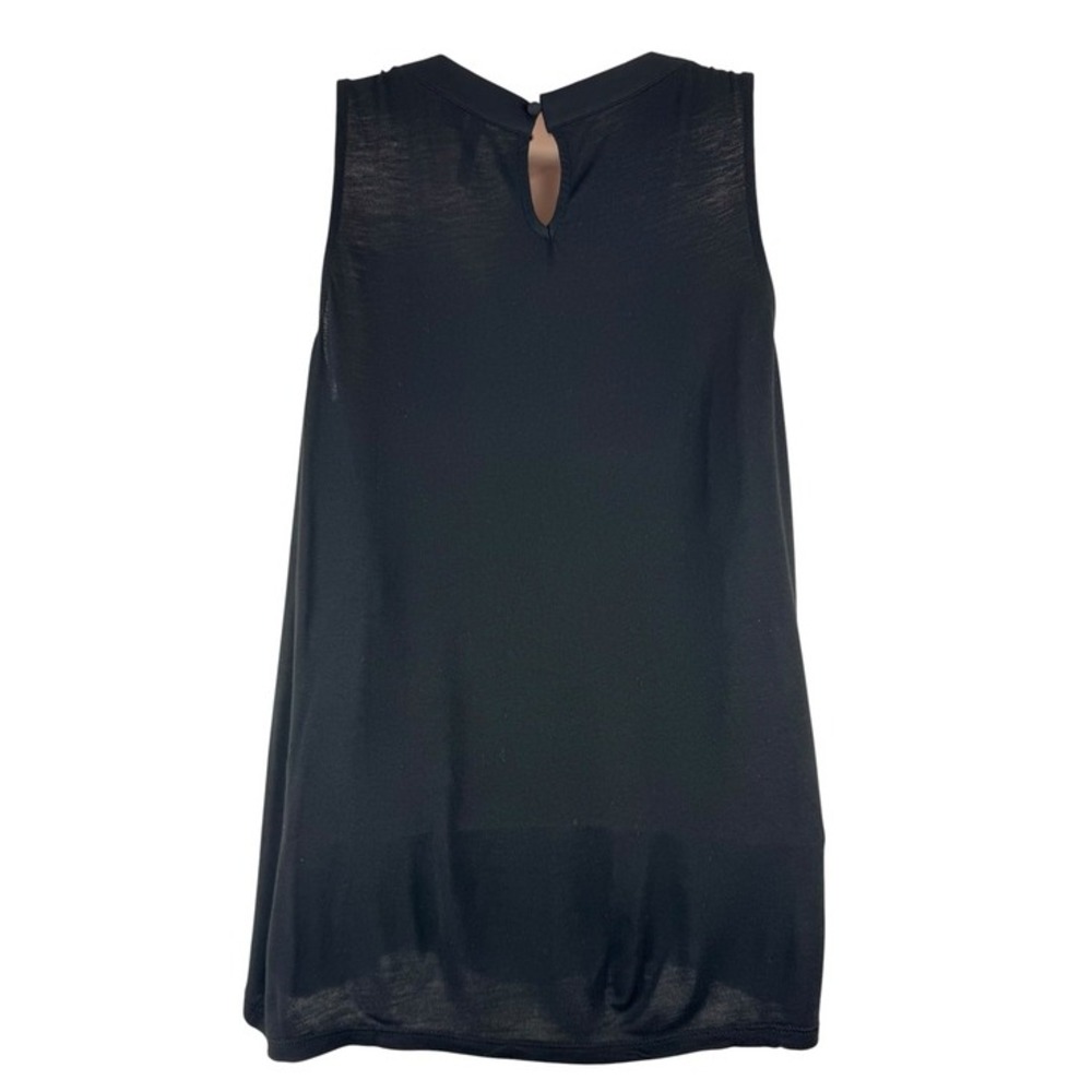 Elle Floral Tie Neck Sleeveless Blouse Black Multicolor Women's XS - Picture 3 of 7